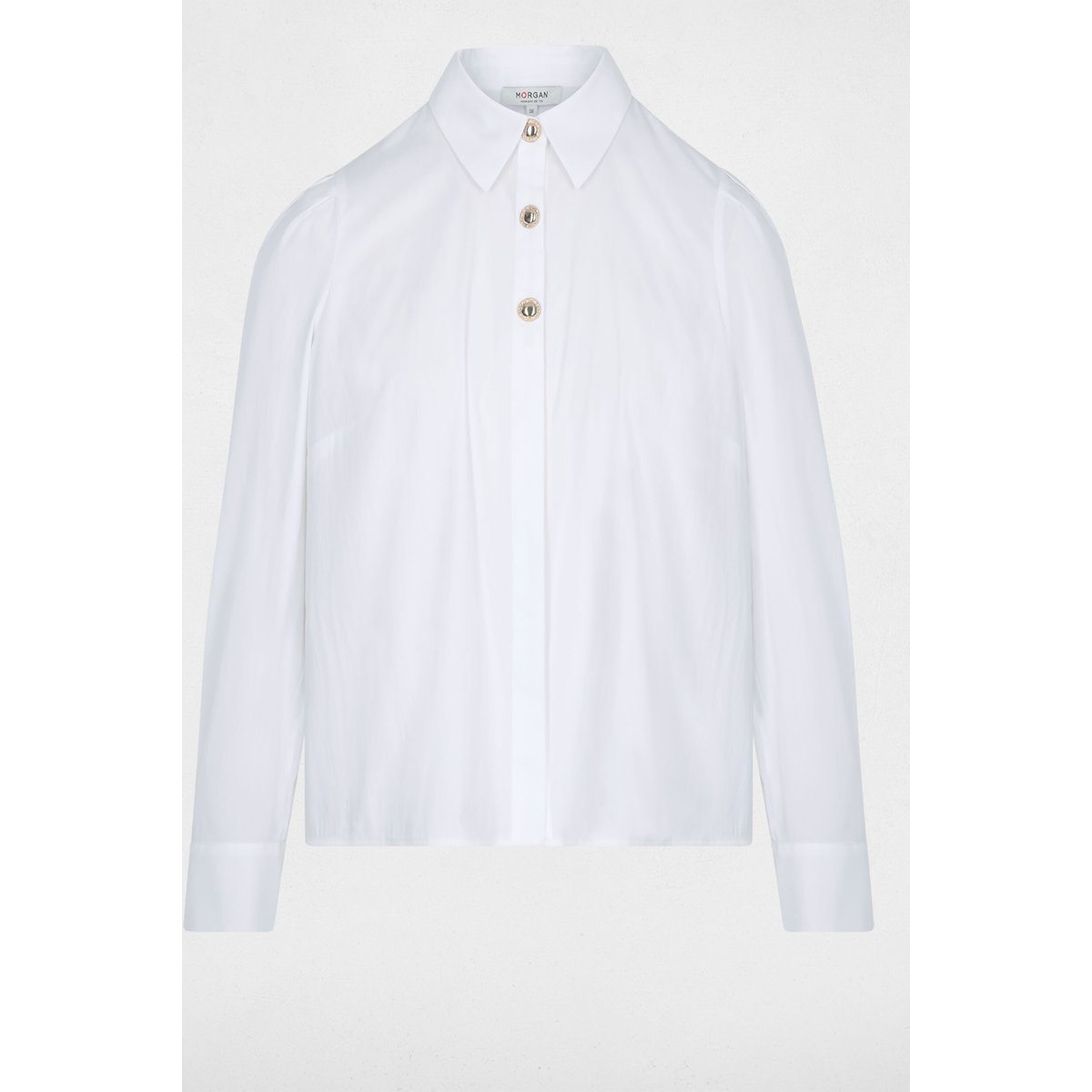 Chemise col à revers blanc, MORGAN