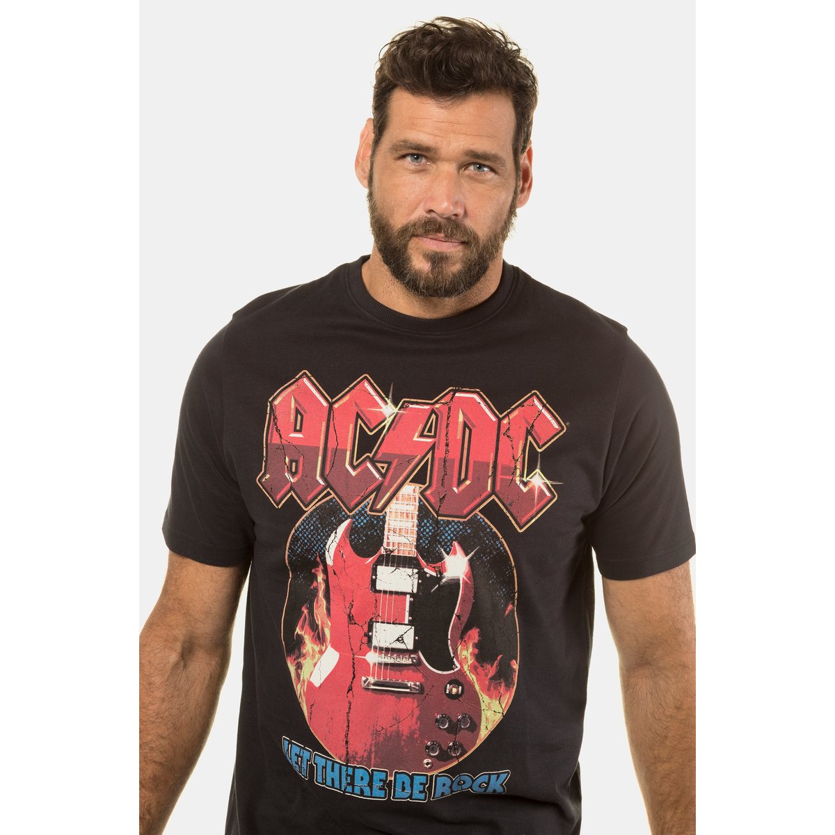T-shirt, motif AC/DC XL, col rond noir, JP1880