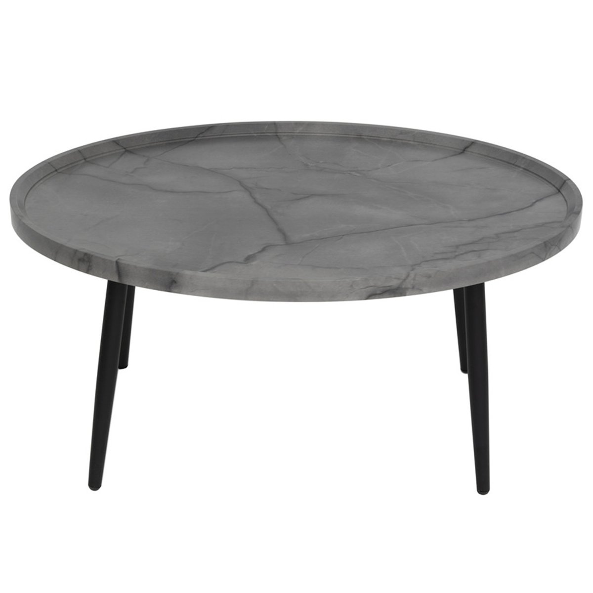 Table basse effet marbre 80 cm, HELSINKI gris, BEST MOBILIER