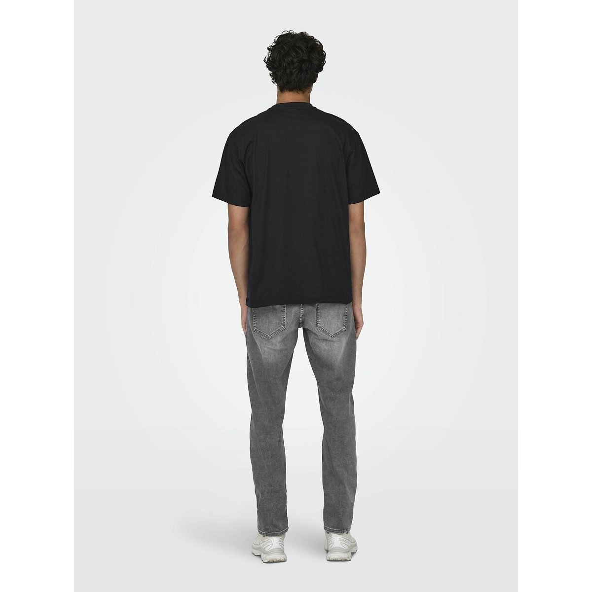 T-shirt ampia girocollo nero , ONLY & SONS