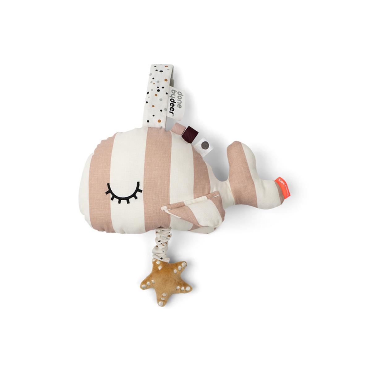 Peluche musicale rose, blanc, jaune, DONE BY DEER
