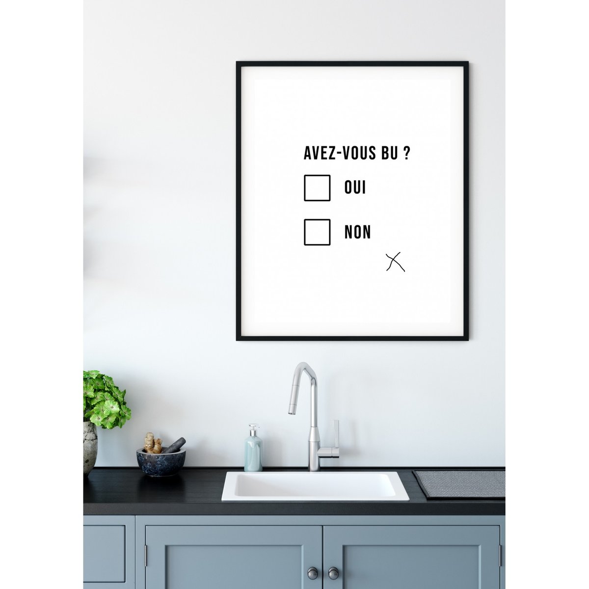 Affiche 'Avez-vous bu ?' blanc, L'AFFICHERIE