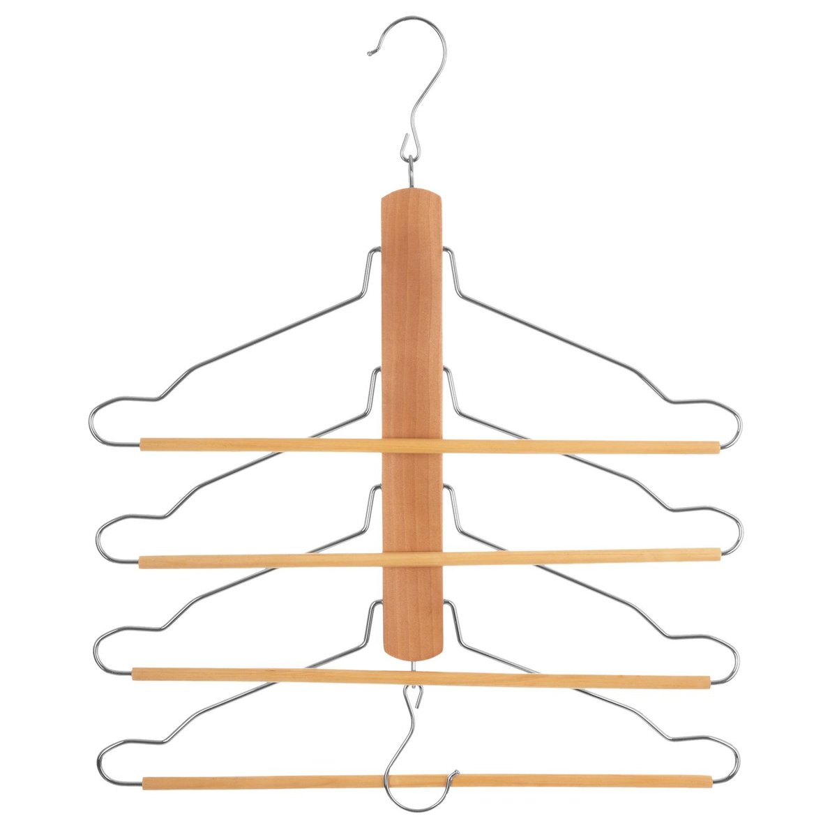 Cintre 4 pantalons ou chemises en bois et métal marron, ATMOSPHERA