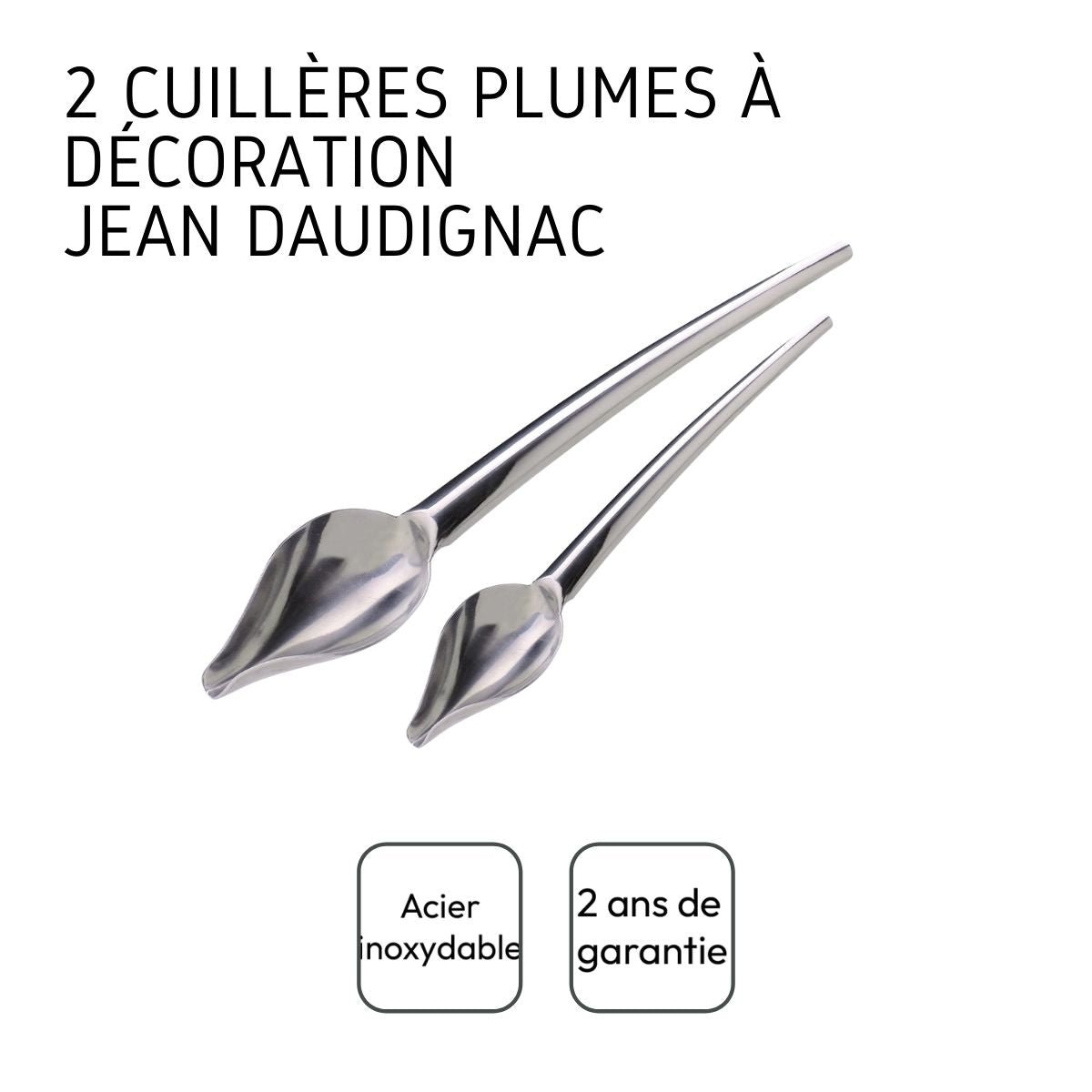 Lot de 2 cuillères plume JEAN DAUDIGNAC inox, FACKELMANN