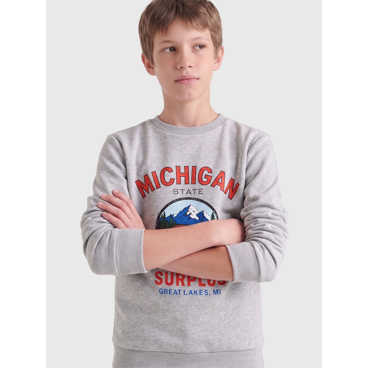 Sweat-Shirt light grey melange 1, ONLY & SONS JUNIOR