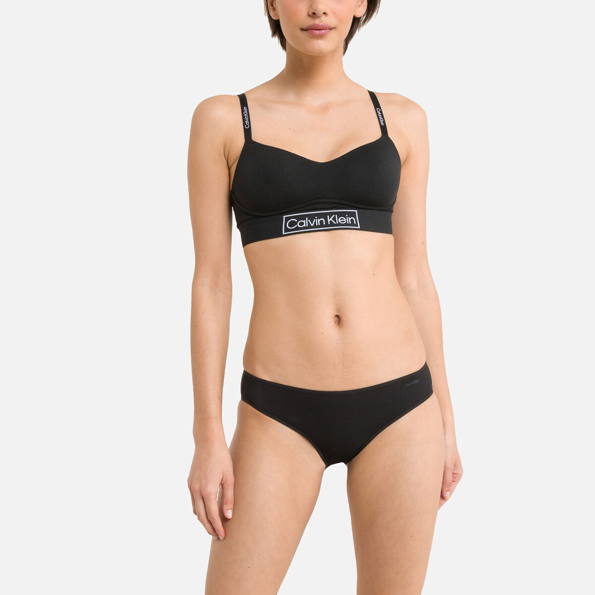 Slip SHEER MARQUISETTE noir, CALVIN KLEIN UNDERWEAR