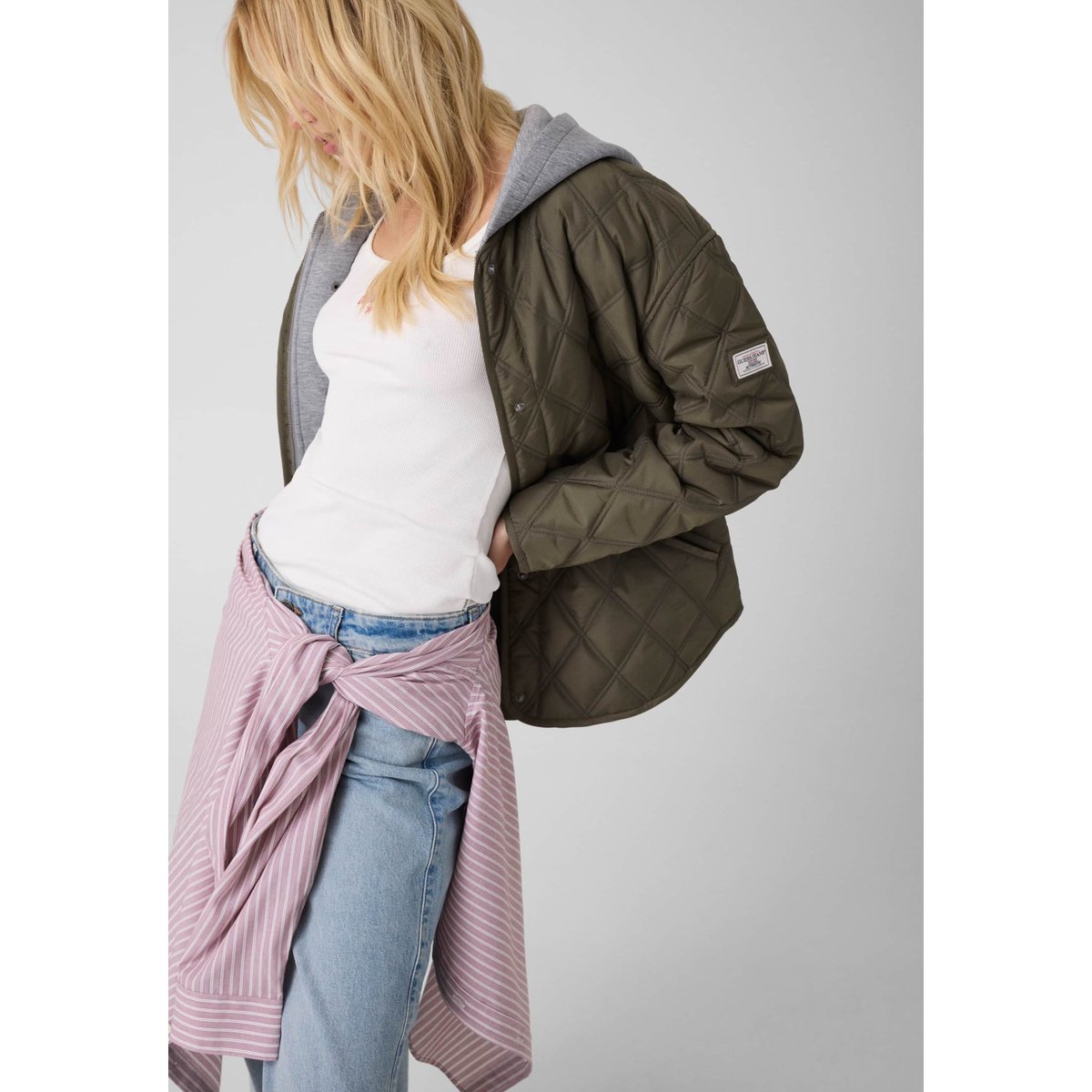 Veste Matelassée À Capuche vert, GUESS