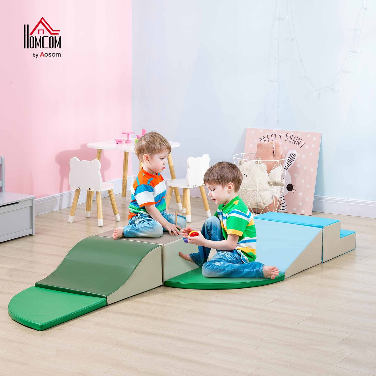 Ensembles de jeux mous pour enfants EPE Rose, multicolore, HOMCOM