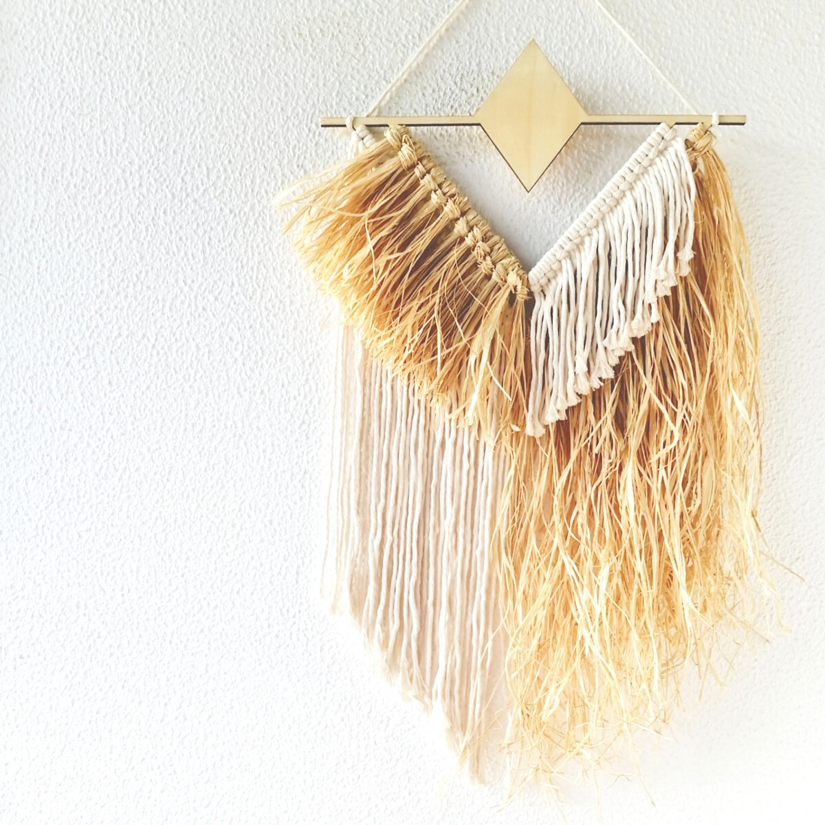 Decoração de parede em macramé RAMOS, Macramar natural, MACRAMAR
