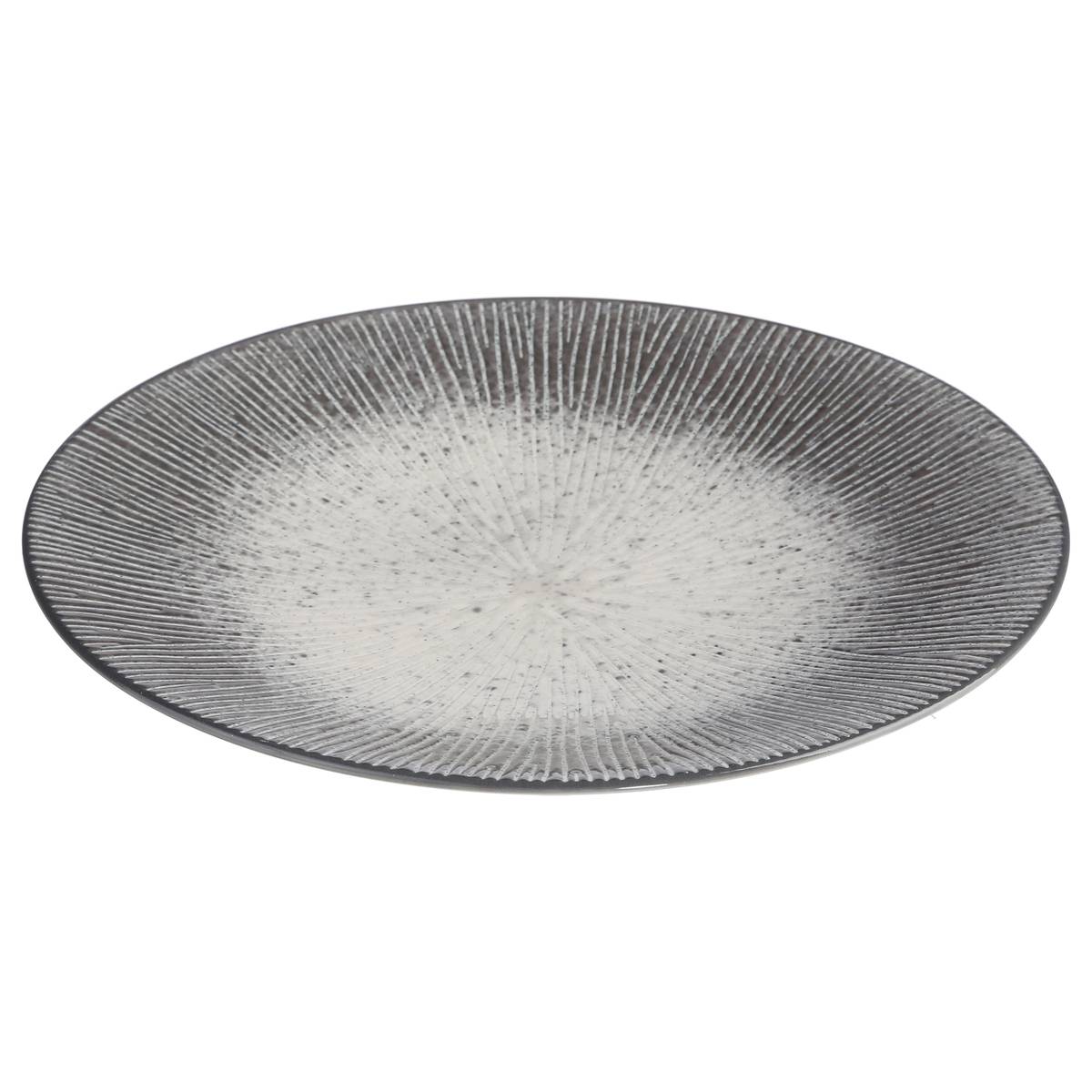 Lot de 6 assiettes en céramique ATELIER gris, SECRET DE GOURMET