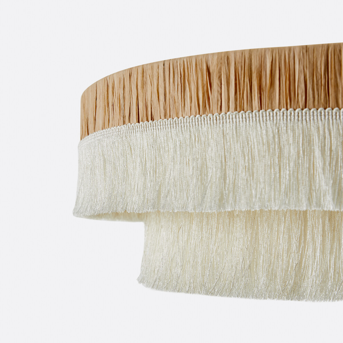 Suspension frangée en raphia Ø50 cm, Kavi naturel/crème, LA REDOUTE INTERIEURS