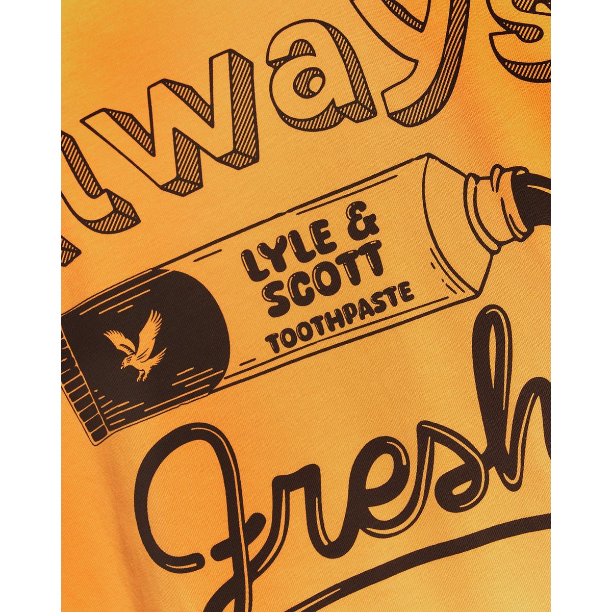 T-shirt imprimé dos graphique orange flamme/ jais noir, LYLE & SCOTT
