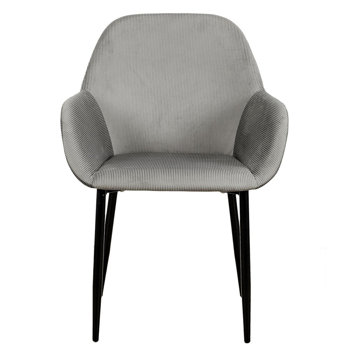Lot de 2 fauteuils de table en velours GIULIA gris foncé, TOILINUX