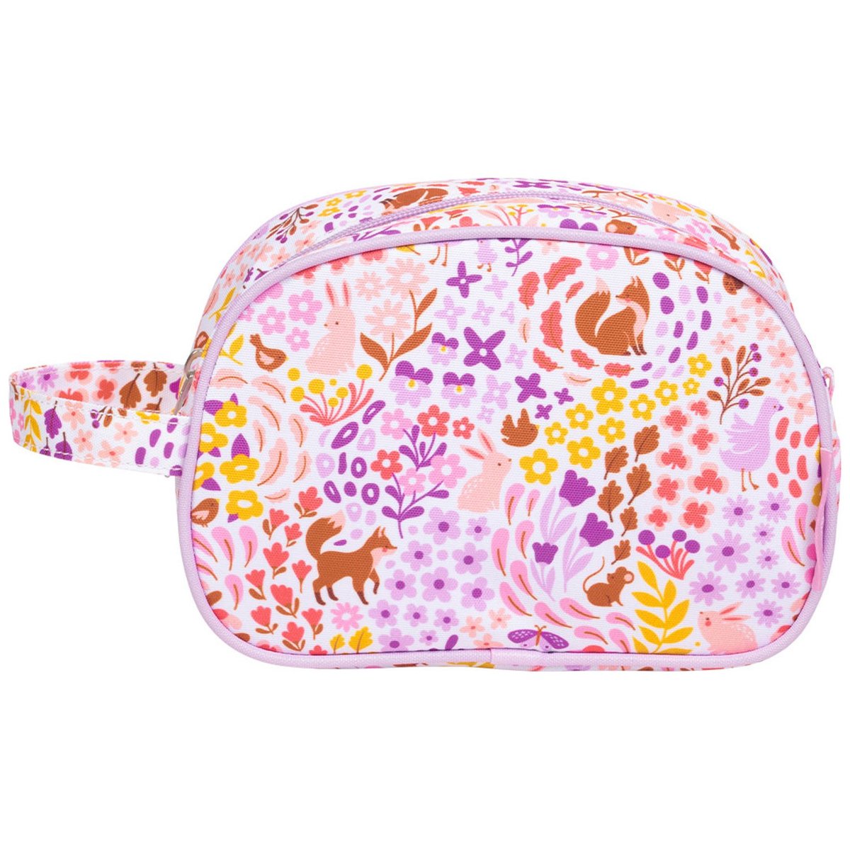 Trousse de toilette violet, blanc, jaune, A LITTLE LOVELY COMPANY
