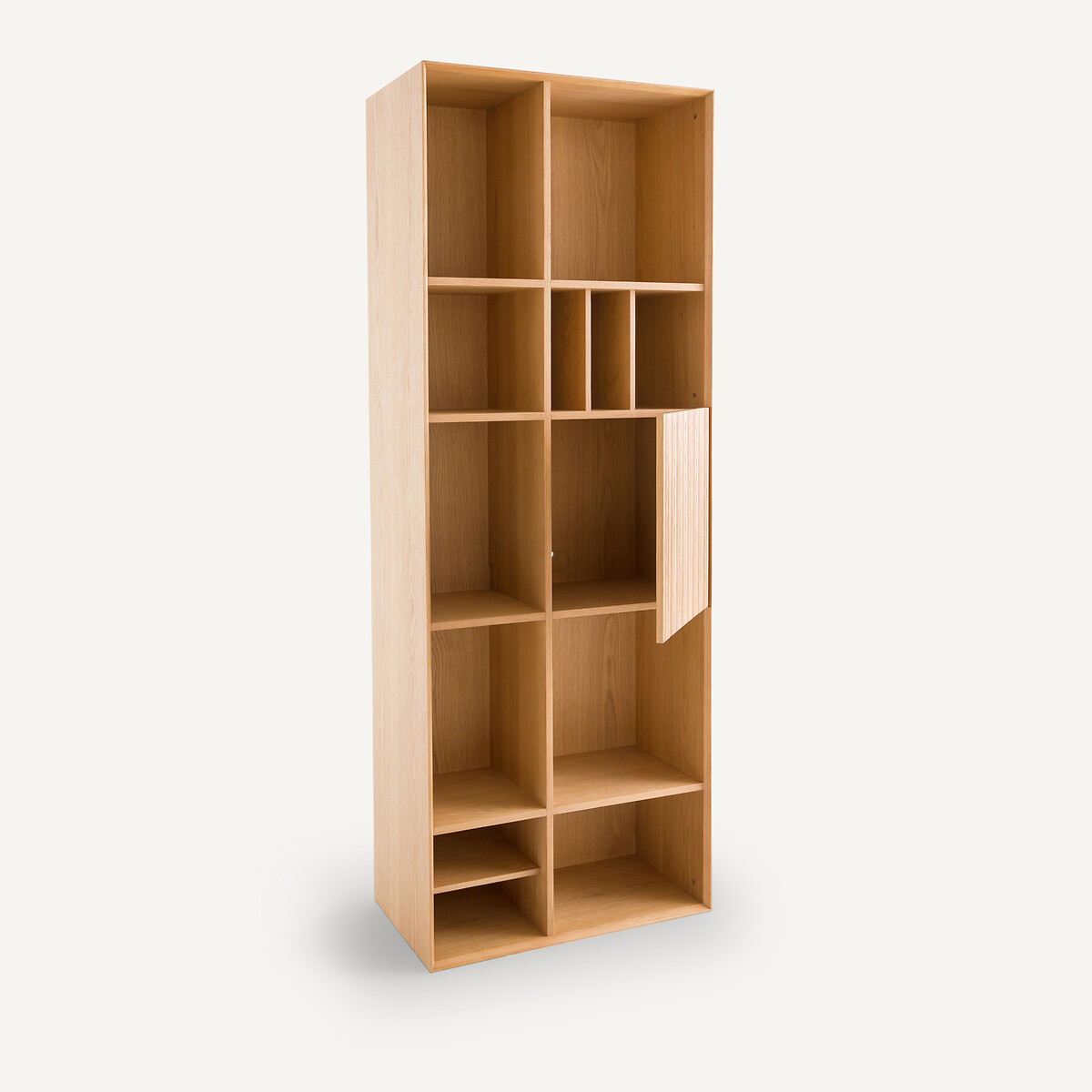 Boekenkast met 1 deur in eiken en fineer, Mikube naturel eikenhout, AM.PM