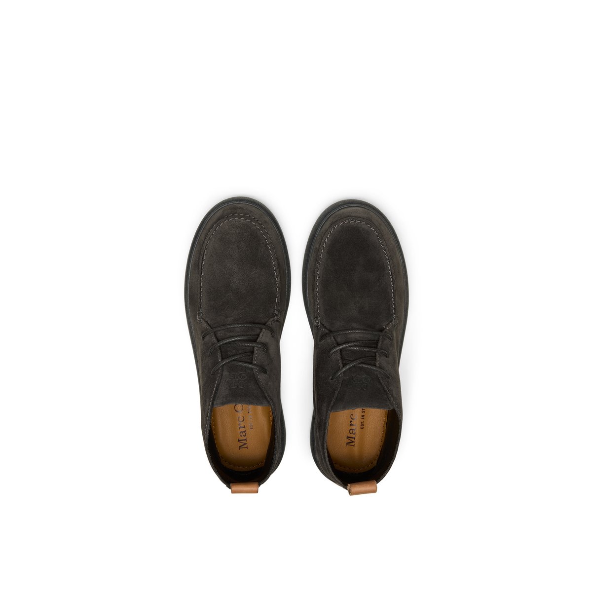 Bottines modèle Zen en cuir velours huilé gris foncé, MARC O'POLO