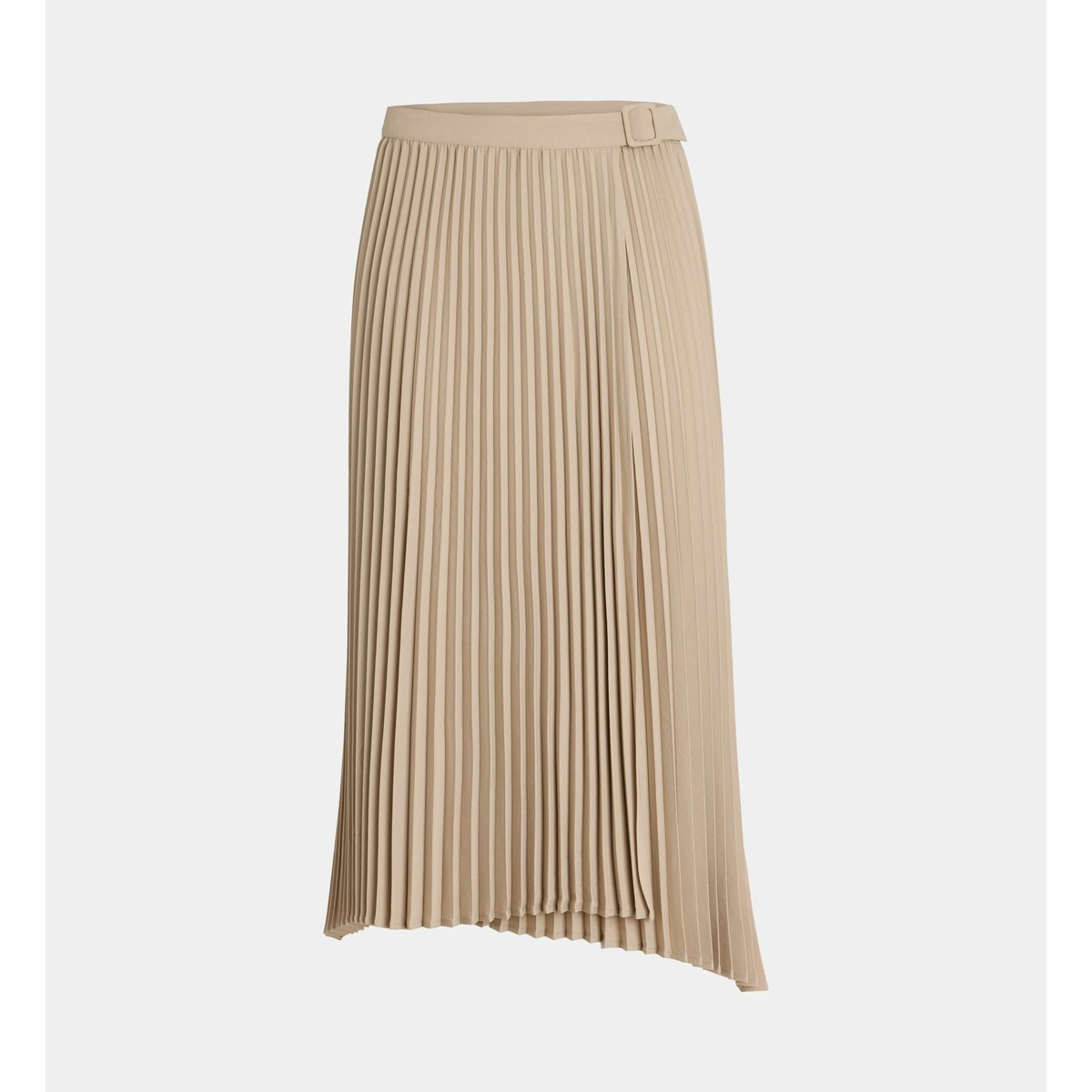 Jupe portefeuille rare plissée asymétrique beige clair, GALERIES LAFAYETTE