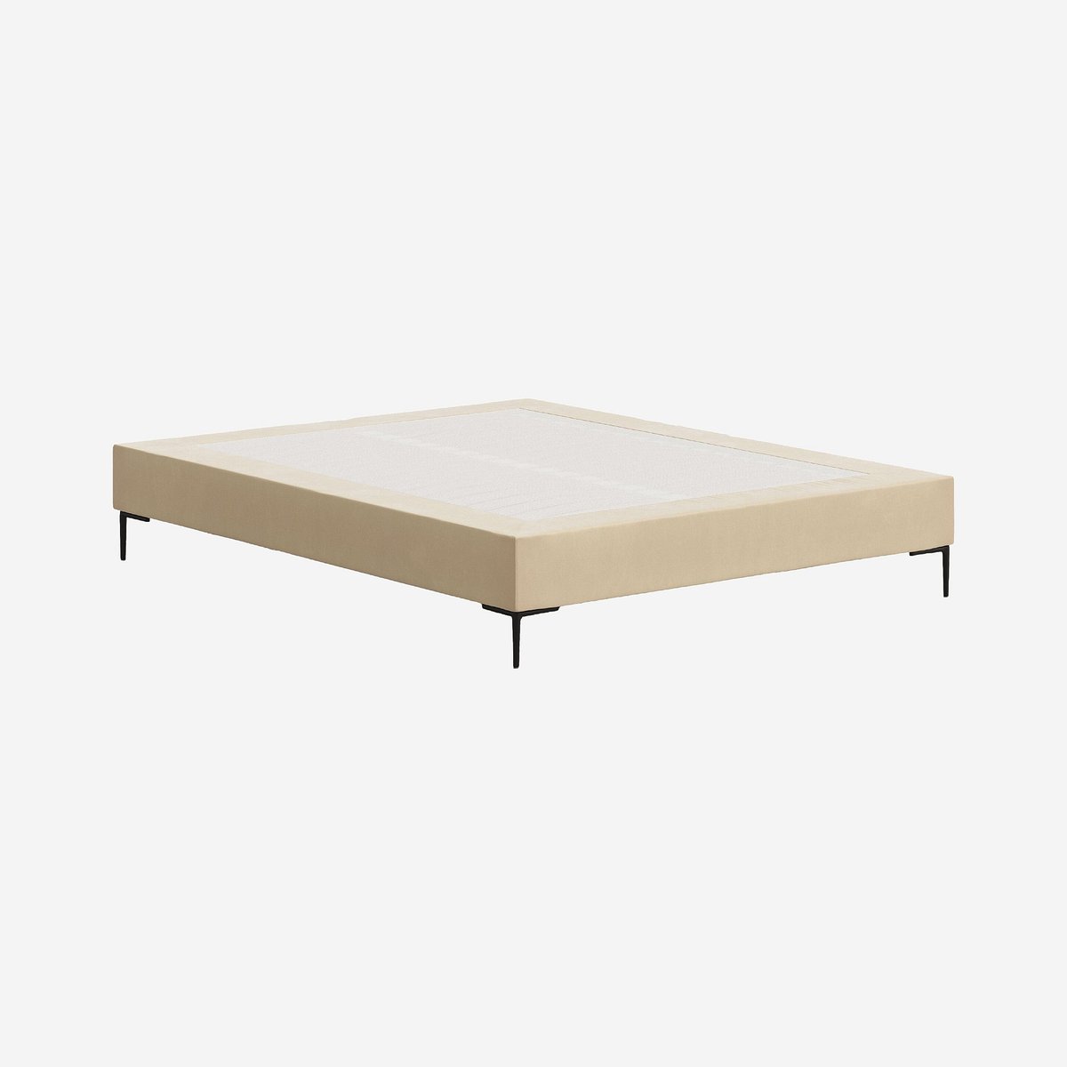 Sommier tapissier tissu NOTA crème, HABITAT