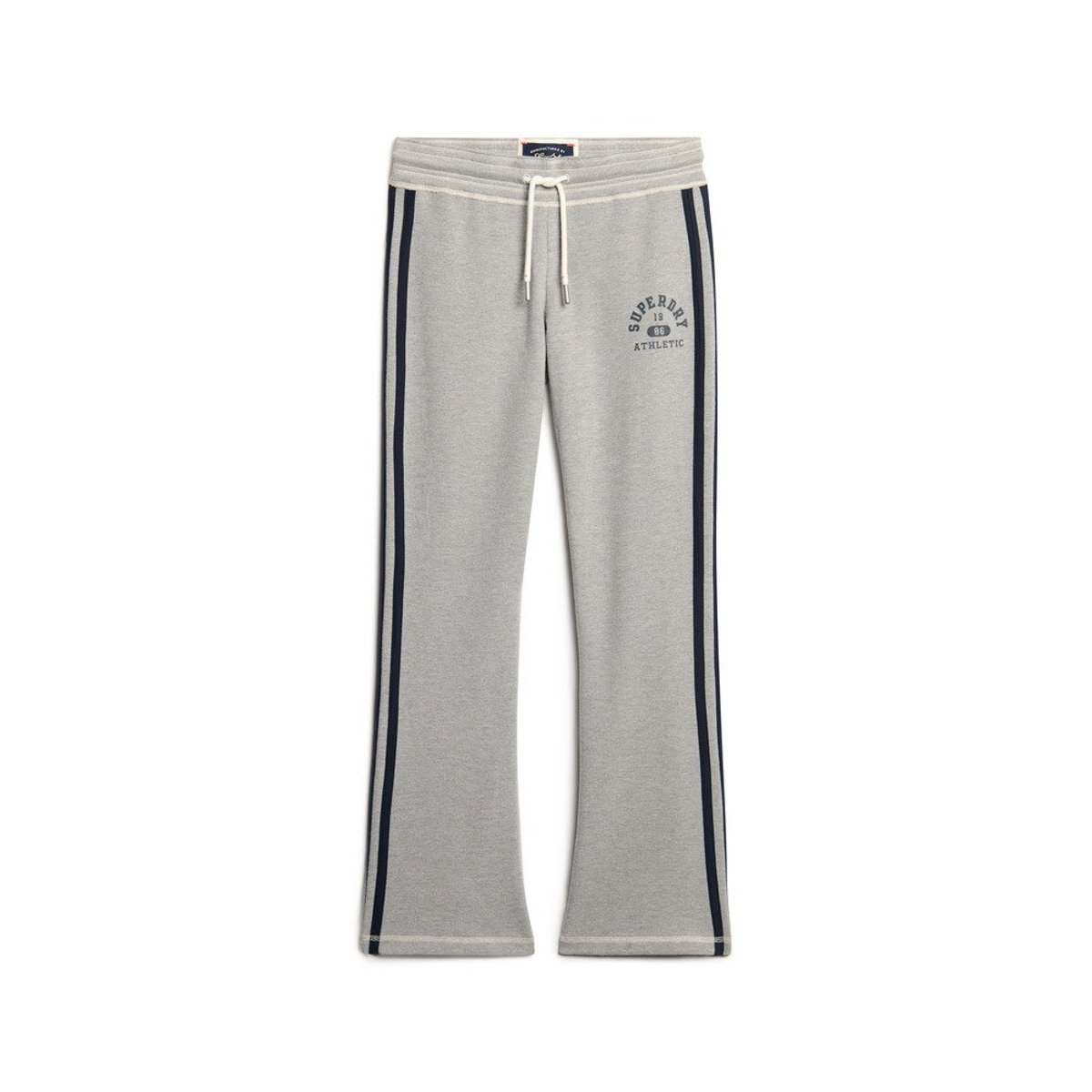 Pantalon de survêtement évasé à rayures Athletic Essentials gris chiné, SUPERDRY