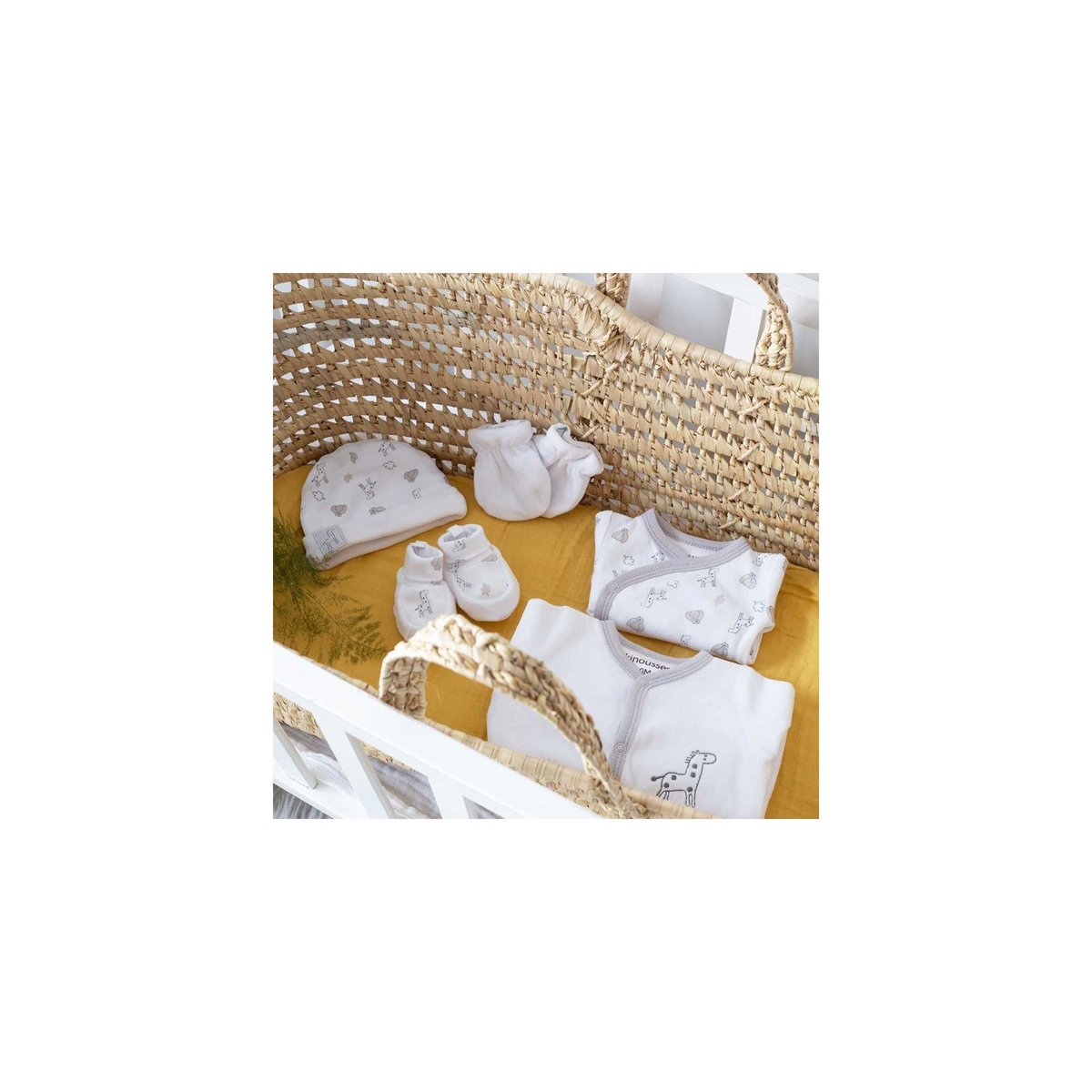 Kit naissance - OEKO-TEX® STANDARD 100 - Jungle (6 pièces) blanco, TROIS KILOS SEPT