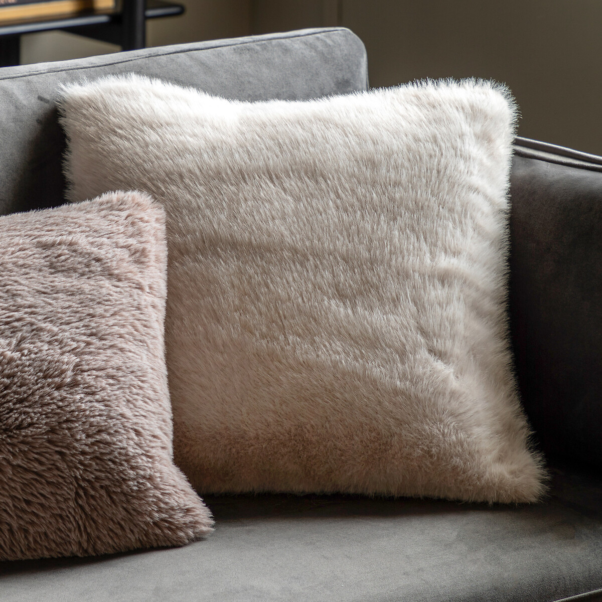 Mabel Faux Fur Cushion brown              , ÉDITÉ