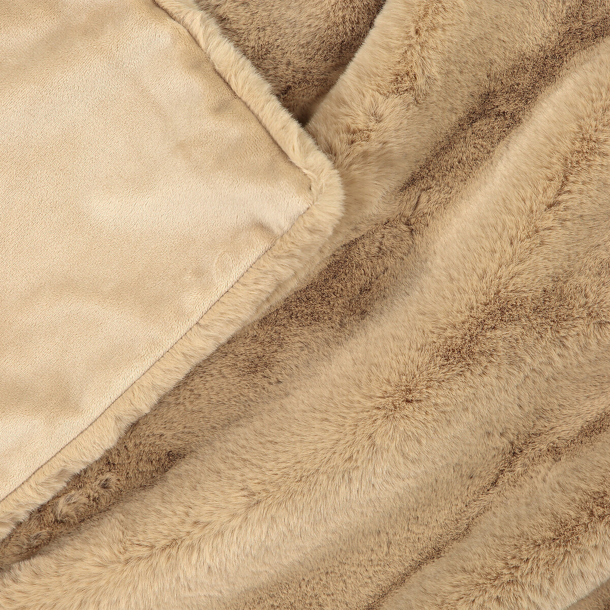 Plaid aterciopelado, Colton beige , LA REDOUTE INTERIEURS
