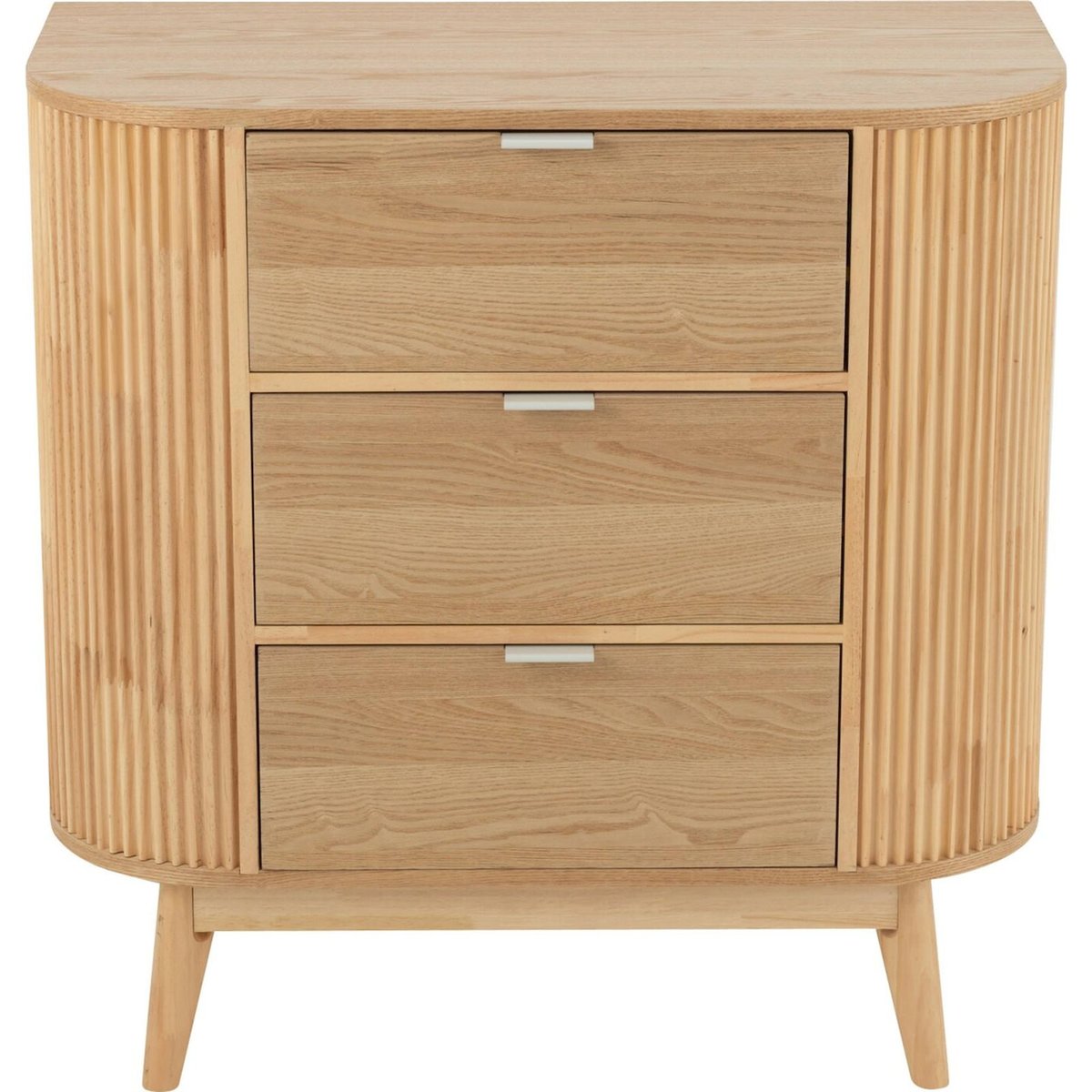 Commode arrondie en bois de pin naturel, RECOLLECTION