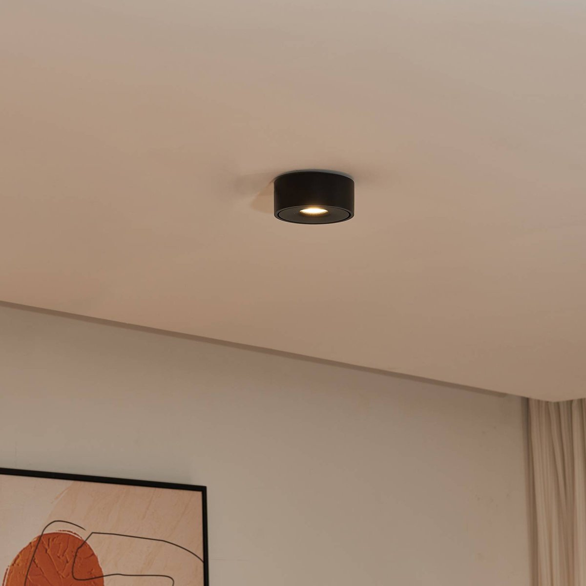 Plafonnier en aluminium moderneLED, Rotari noir, ARCCHIO
