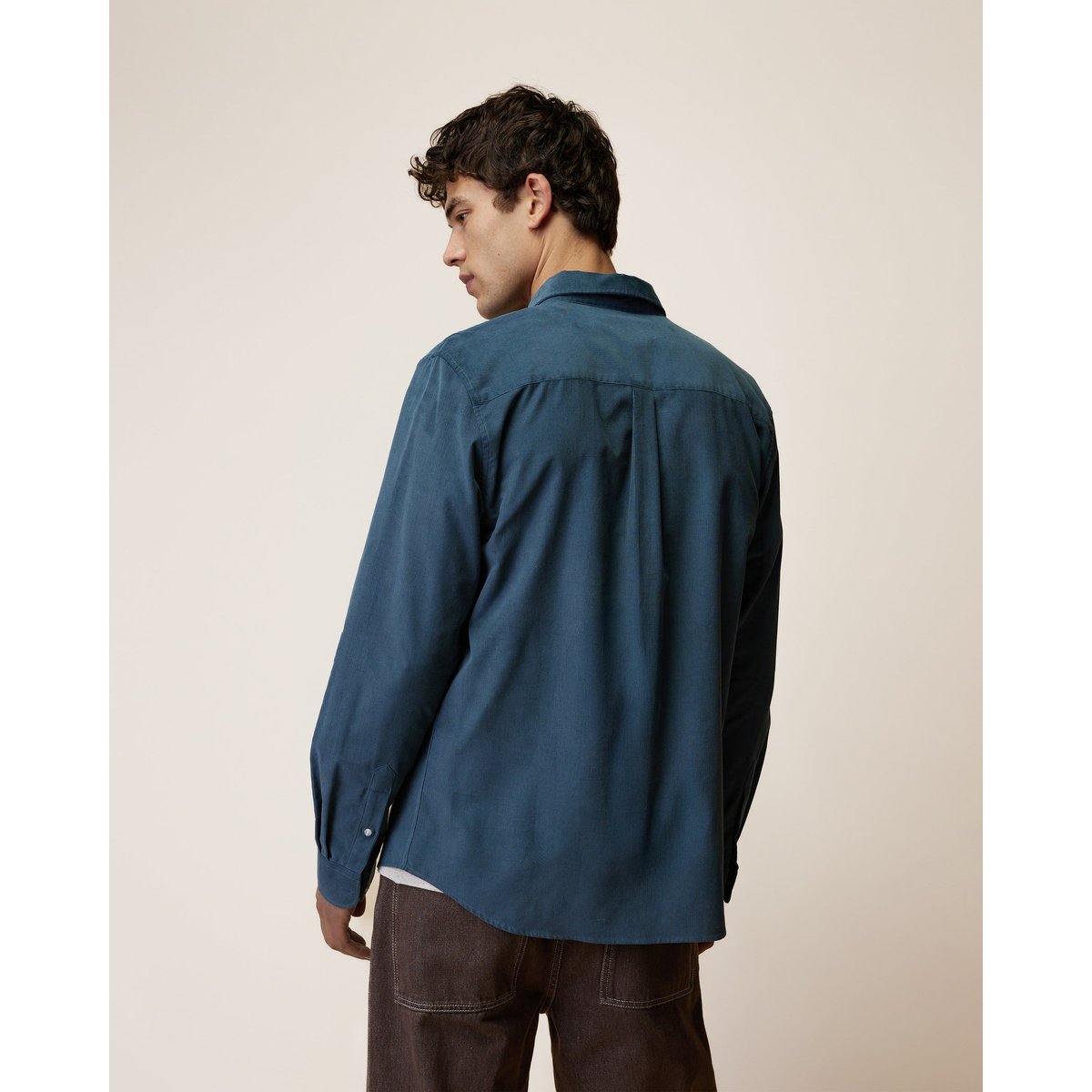 Chemise en velours côtelé bleu, FAGUO