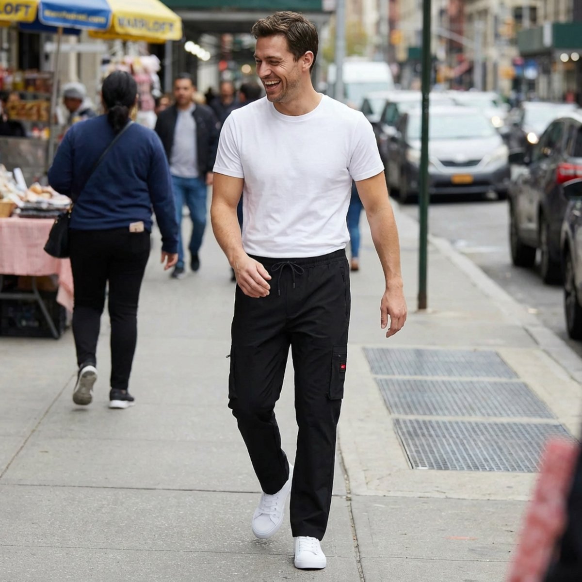 Pantalon de jogging cargo à cordon, coupe droite et poches latérales TEMPO noir, ELLESSE