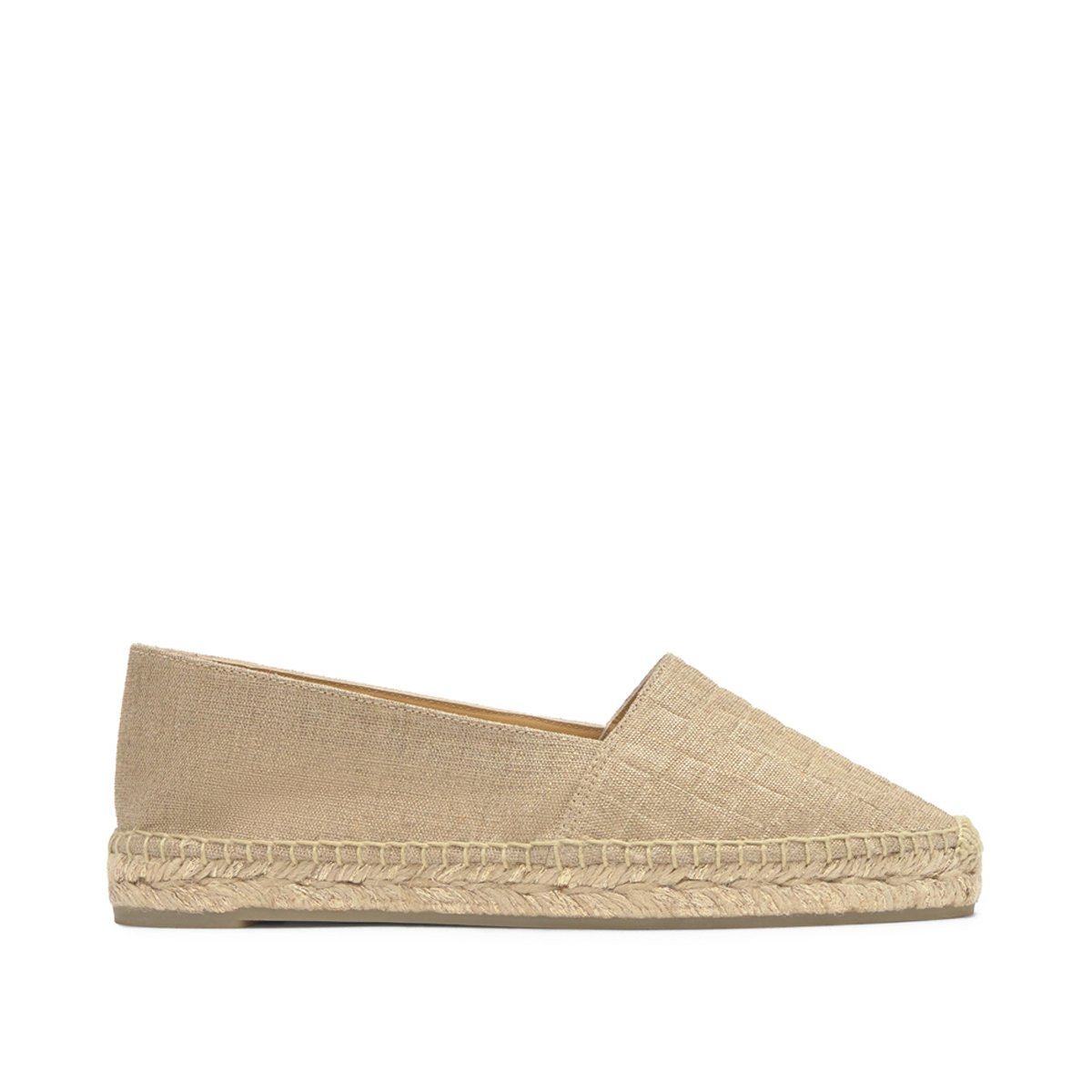 Espadrilles plates en lin métallisé effet gaufré KENDA or, CASTANER