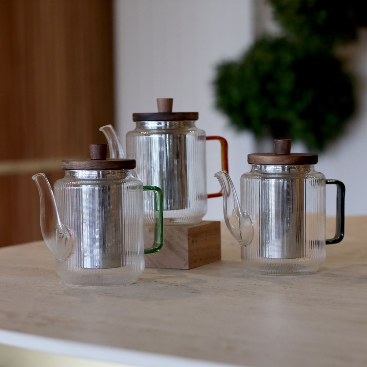 Théière en verre et anse 550ml, KARL gris, OGO LIVING