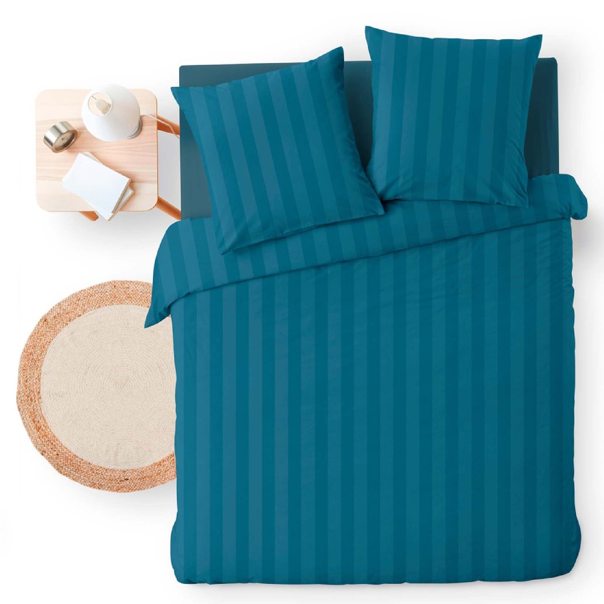 Parure de lit Cleo Noir bleu marine, DOUCEUR D'INTÉRIEUR