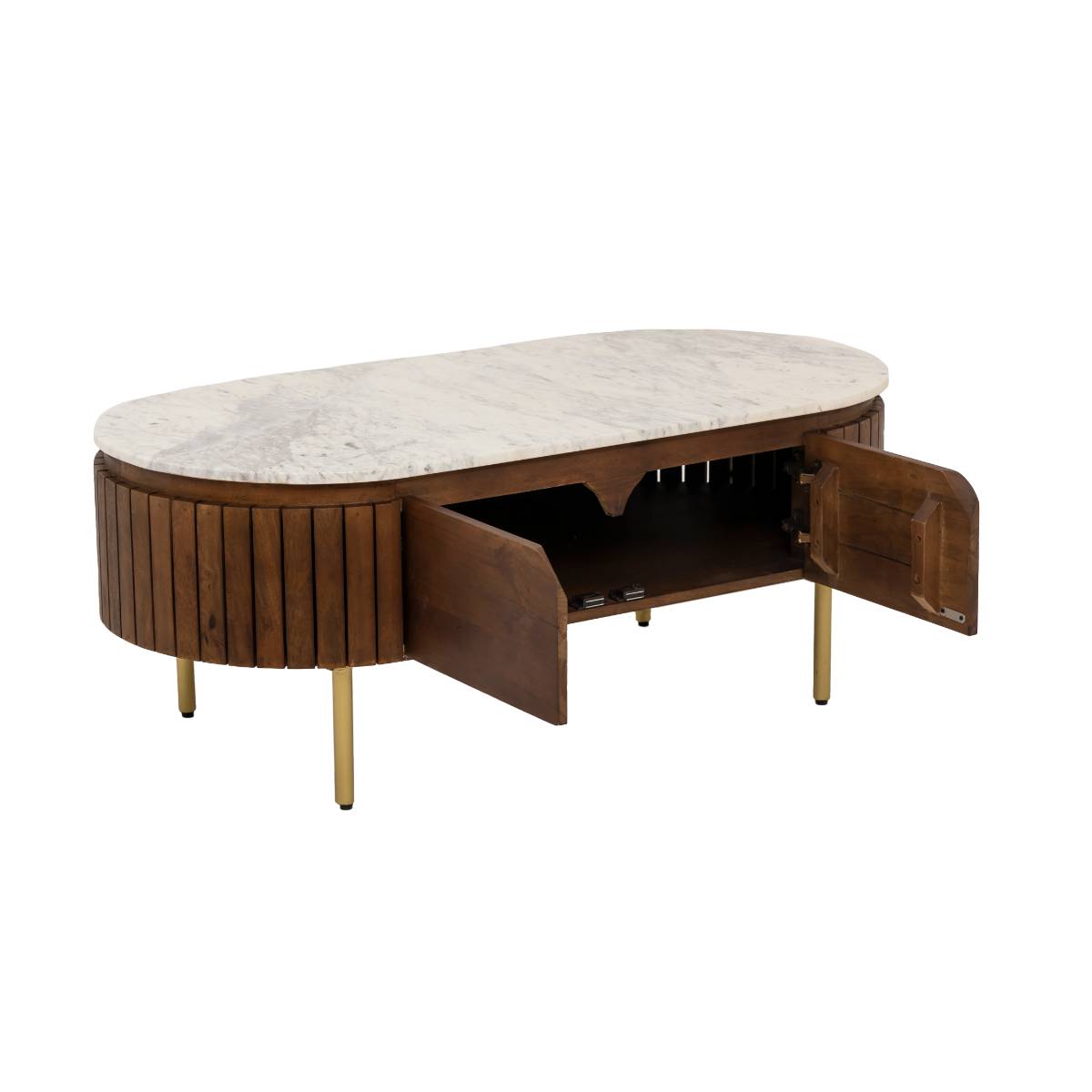 Table basse en bois de manguier SIENNE bois foncé, MADE IN MEUBLES 