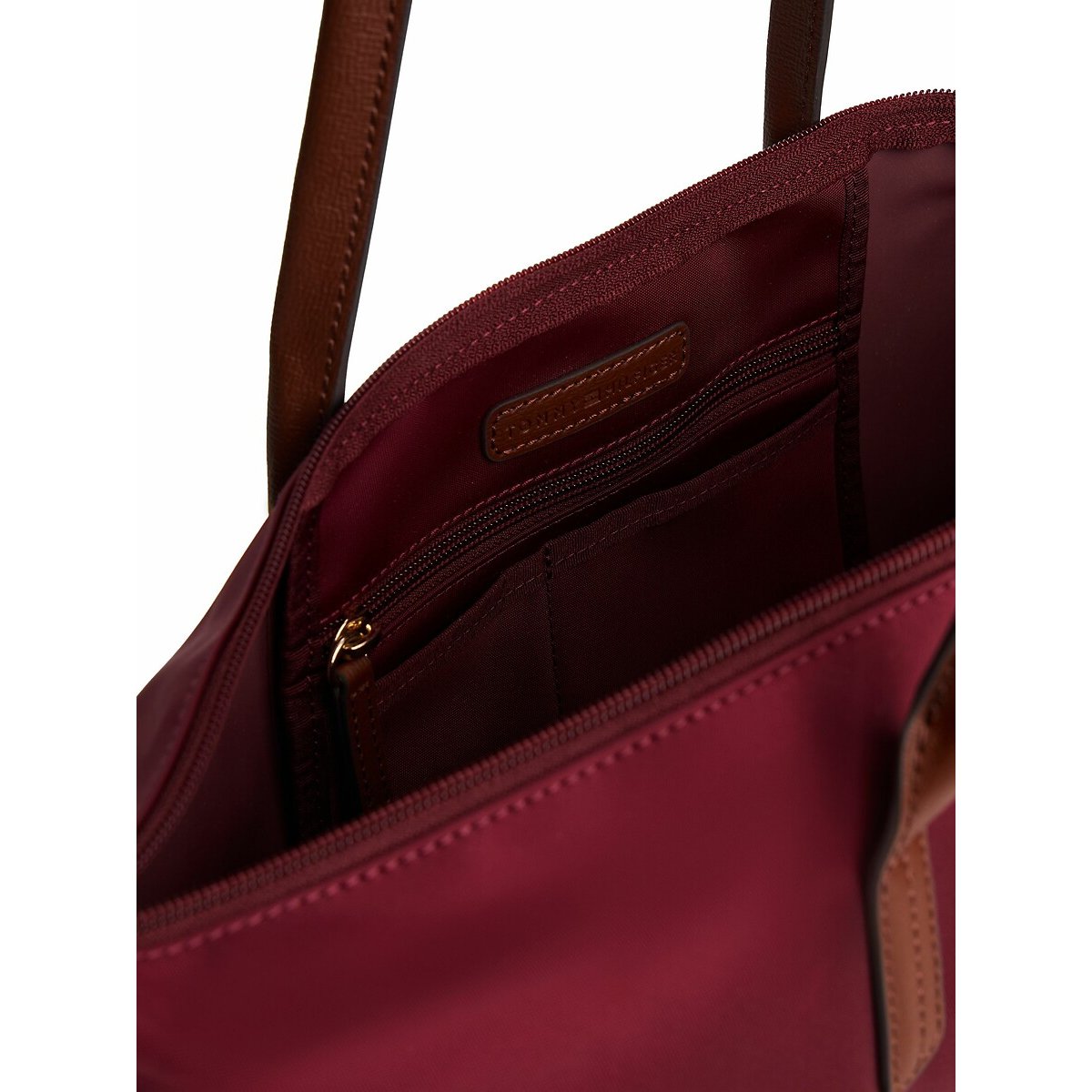 Tote Bag with Leather Details burgundy, TOMMY HILFIGER