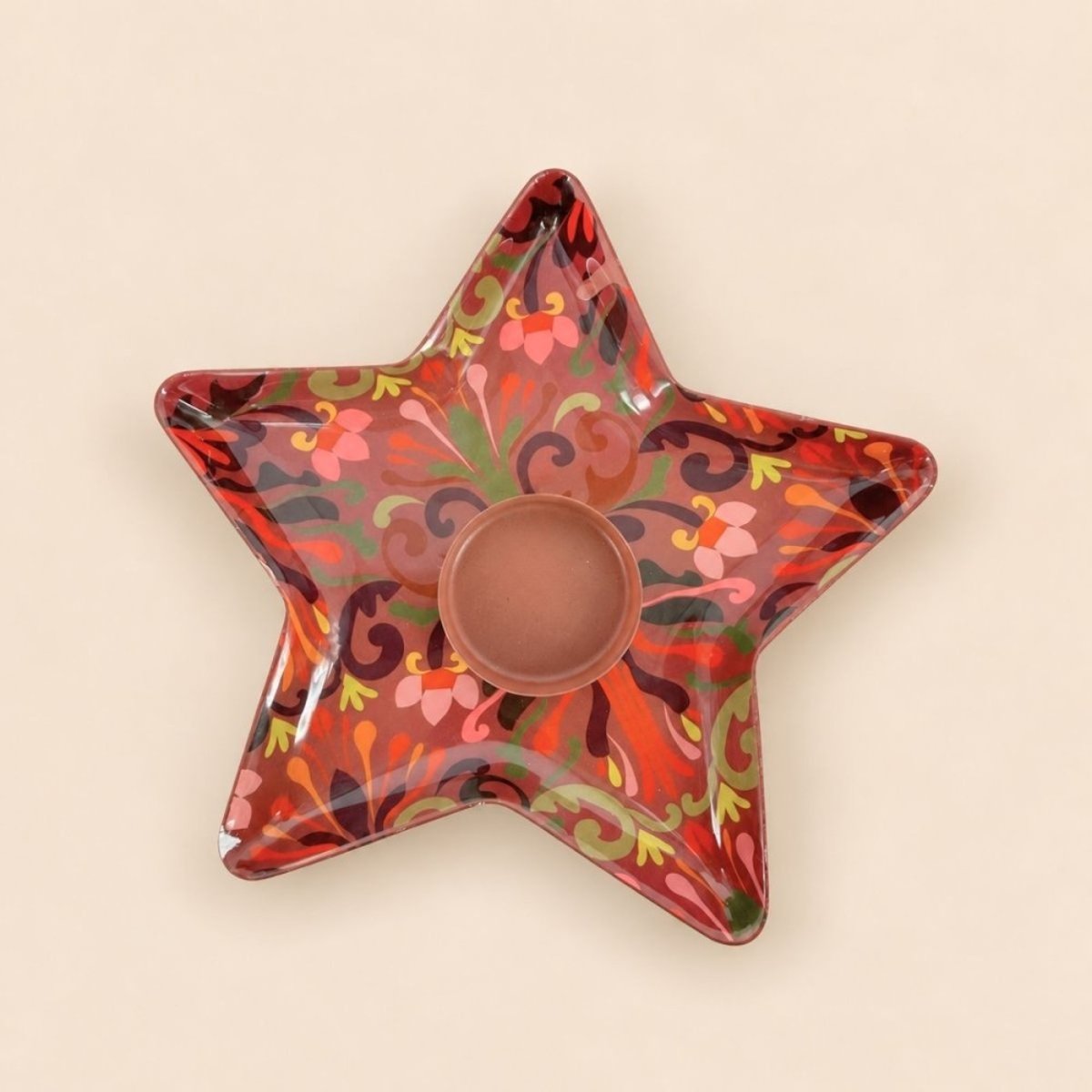 Bougeoir étoile en métal laqué rose, HASHTAG DECO