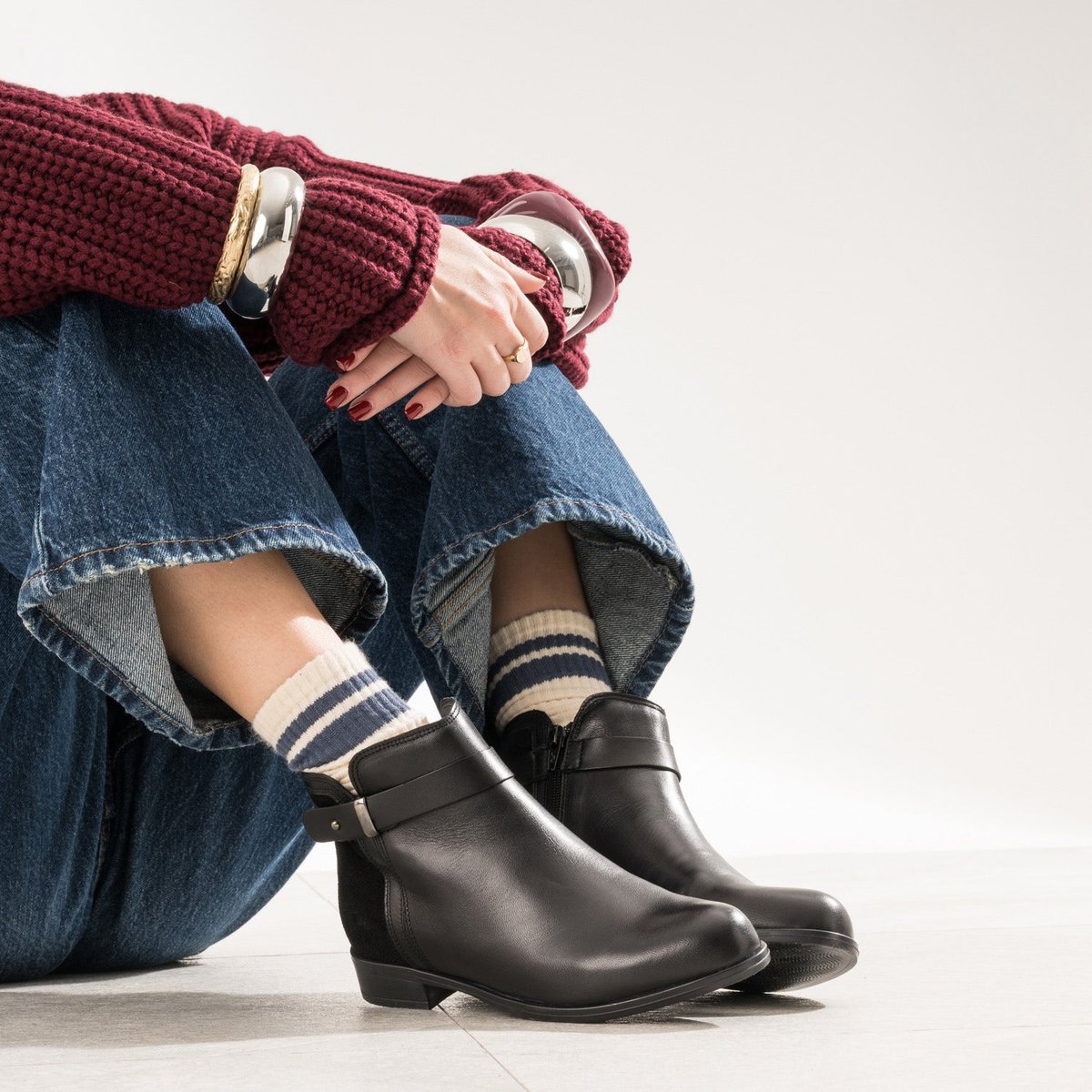 Boots en cuir ANKA noir, ERAM