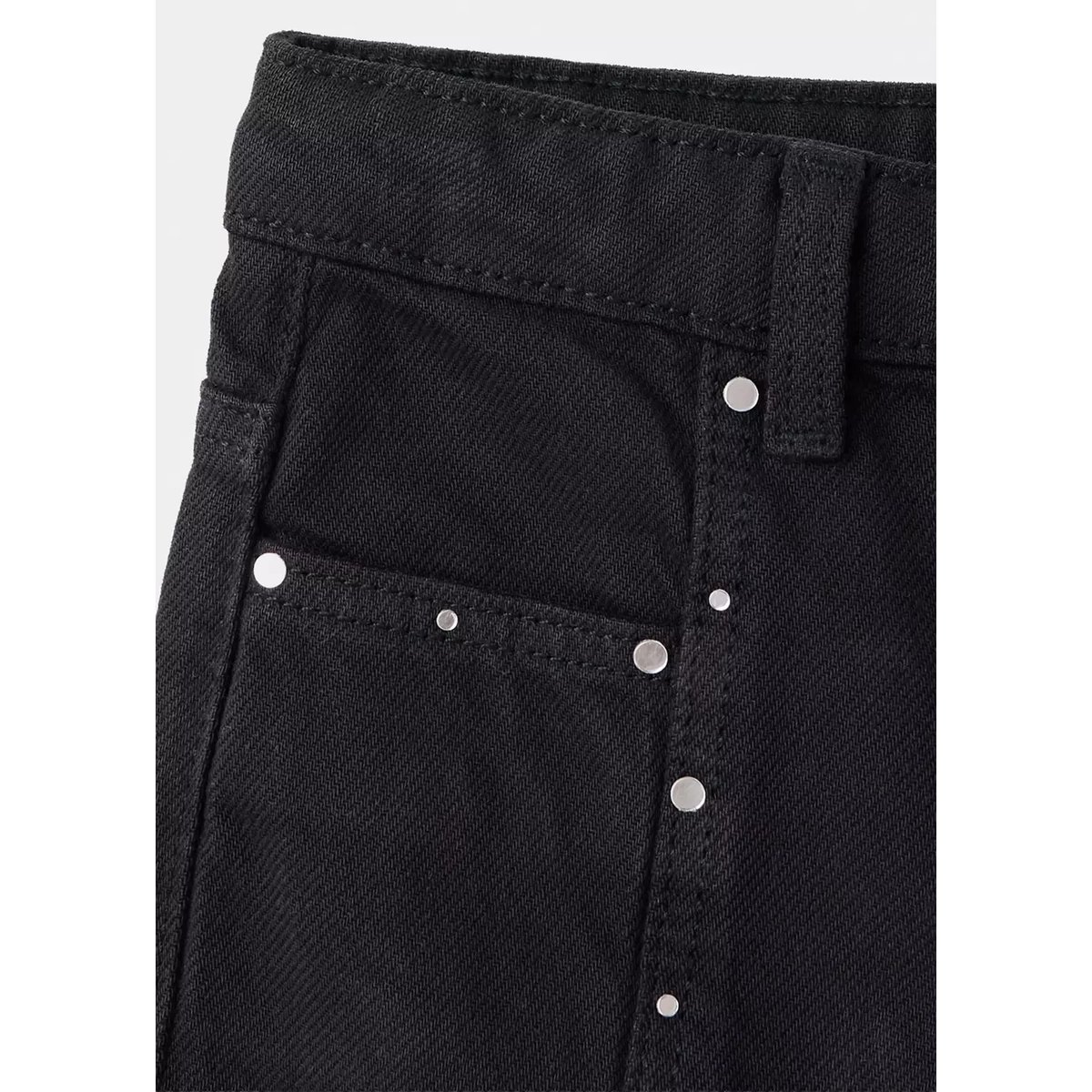 Jean droit détail clous black denim, MANGO BABY