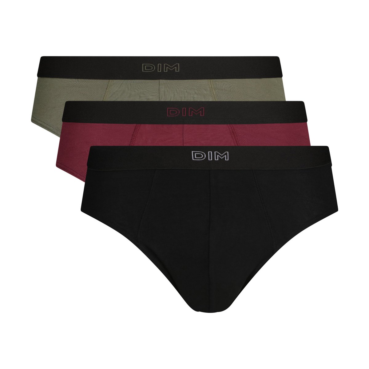 Lot de 3 slips Pur Confort noir, DIM