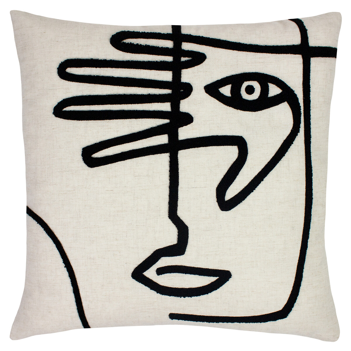 Mono Face Tufted Filled Cushion 50x50cm linen, FURN.