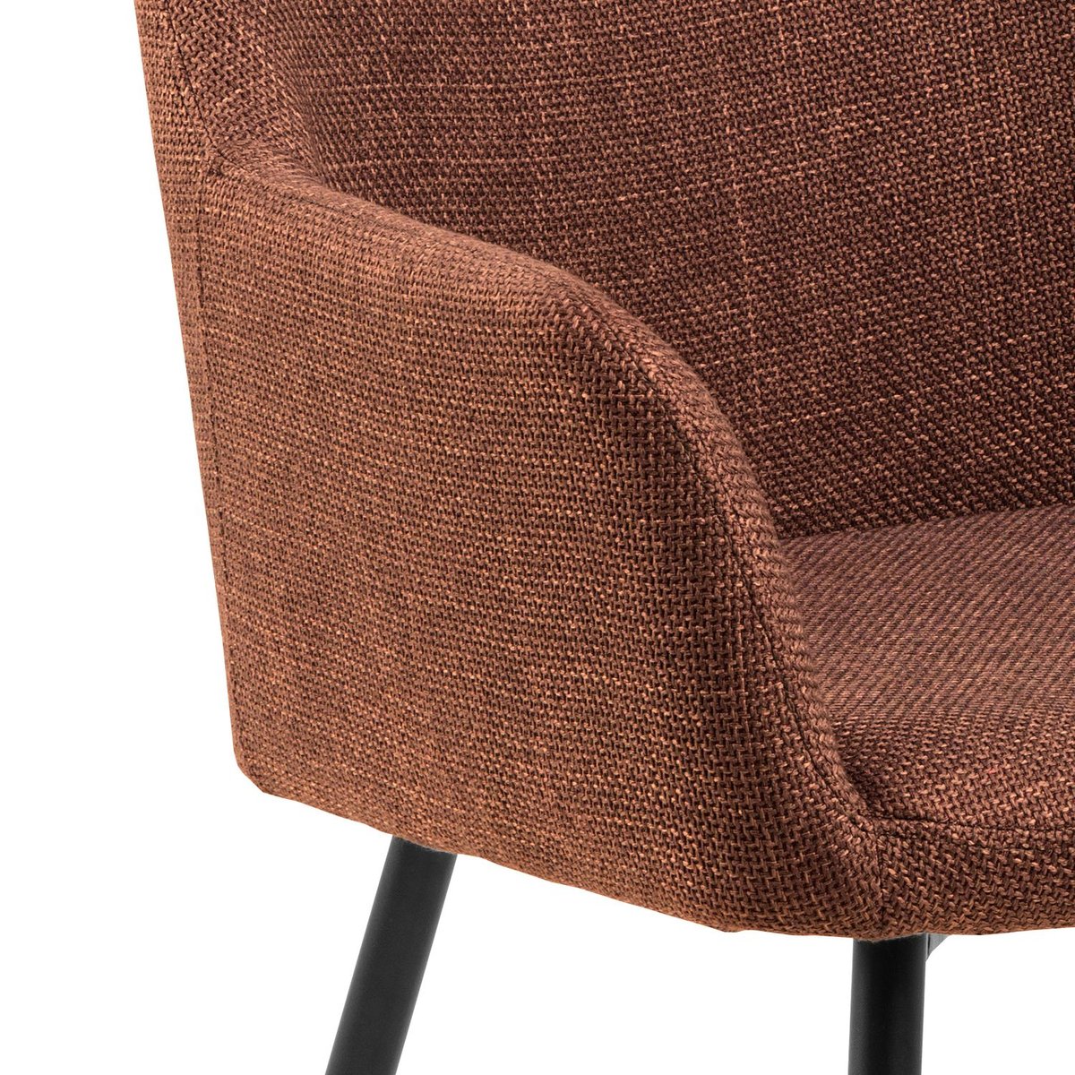Lot de 2 chaises avec accoudoirs en tissu et acier LIZZY rouge, TOILINUX