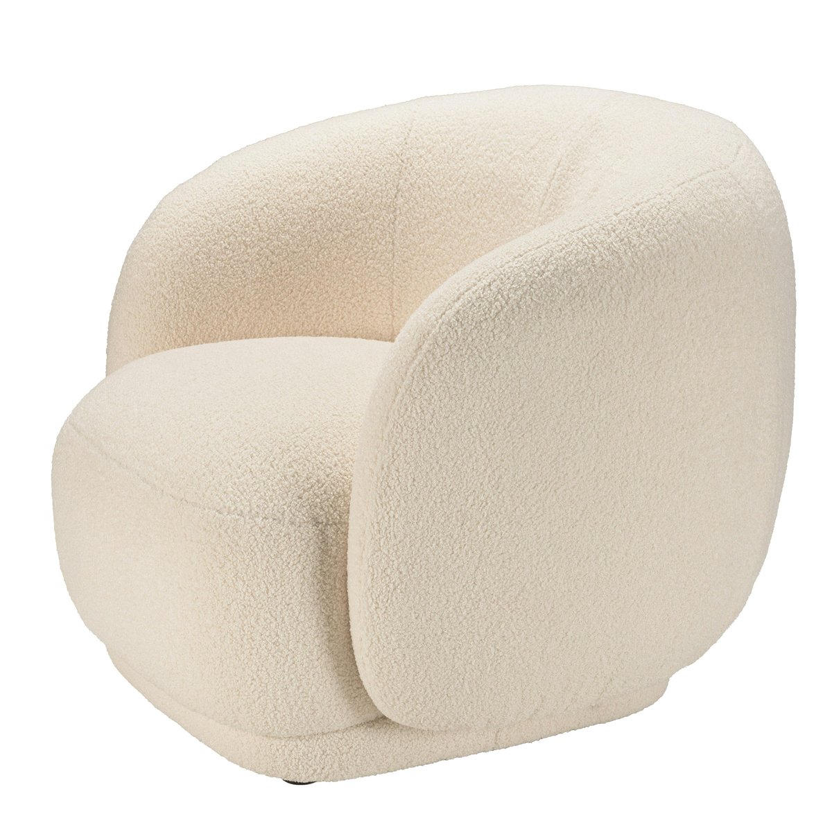 Fauteuil cosy tissu bouclette écru COLOMBUS ecru, PIER IMPORT