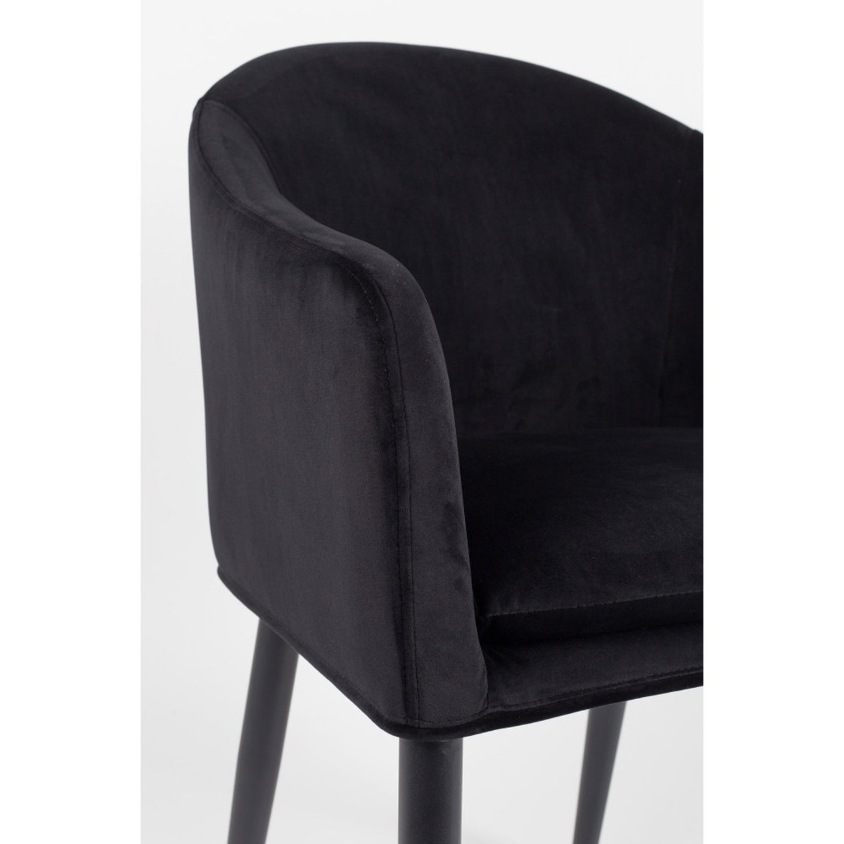 Fauteuil de table design en velours- CATELYN noir, DRAWER