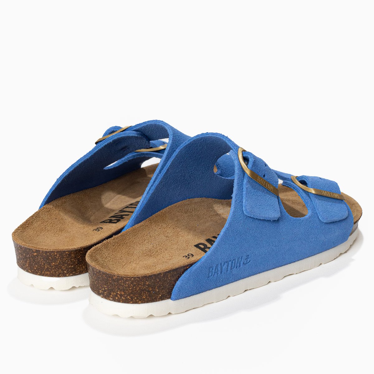 Sandales en cuir suédé ATLAS bleu, BAYTON