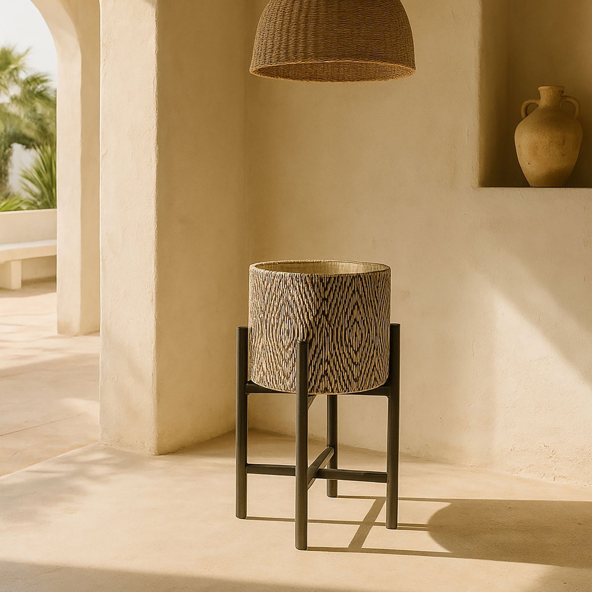 Cache pot sur pieds, YORI marron, NOW'S HOME