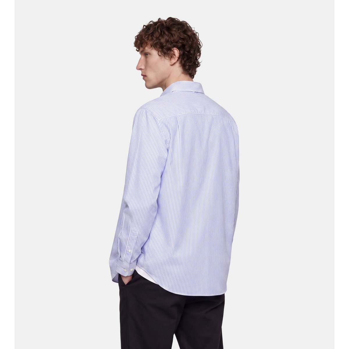 Chemise droite tirstri 1 coton bleu et blanc, GALERIES LAFAYETTE