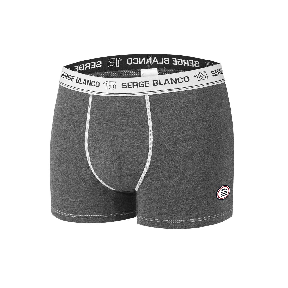 Lot De 4 Boxers Coton Surpiqures Class noir/gris foncé/gris clair/blanc, SERGE BLANCO