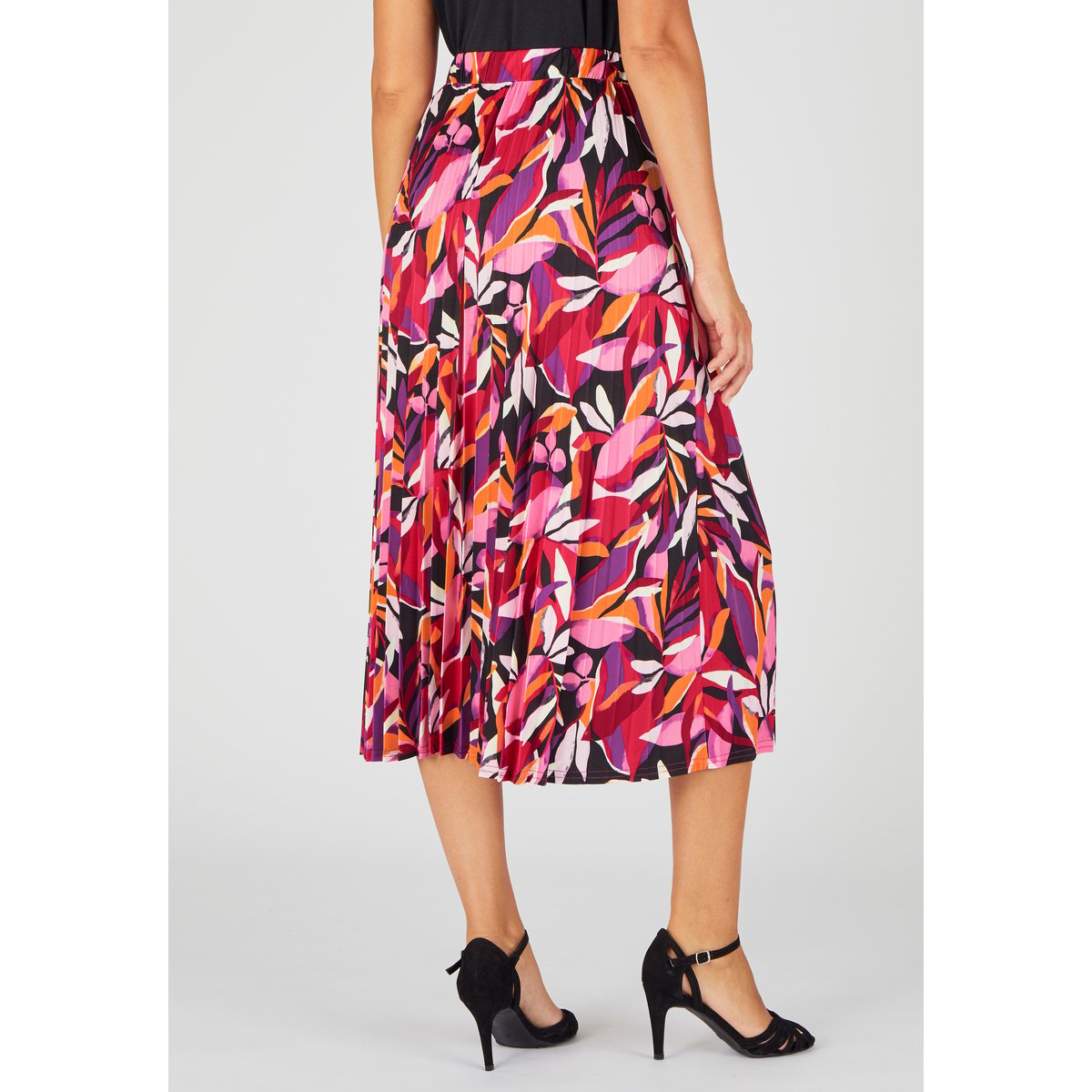 Jupe maille plissée rose tropical, DAMART