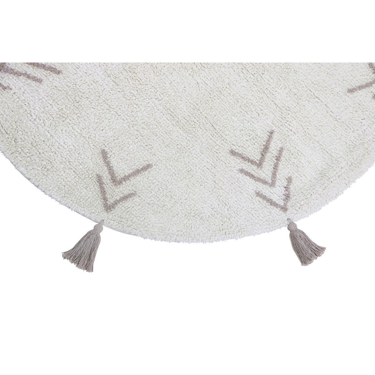 Tapis lavable en coton, ROUND TAN TAN gris clair, ivoire, HAPPY DECOR KIDS