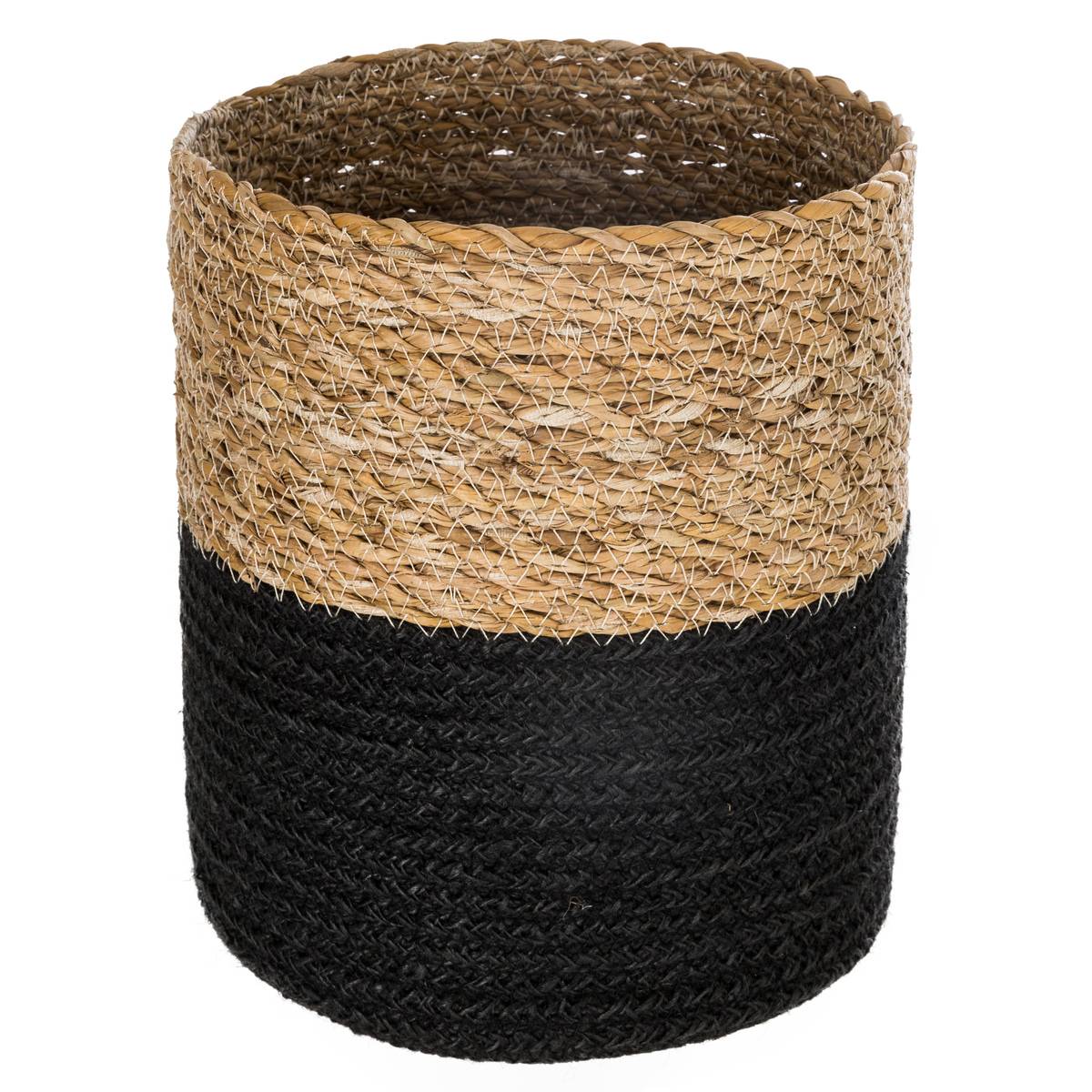 Lot de 4 paniers en jute tressé ATMOSPHERA noir, ATMOSPHERA